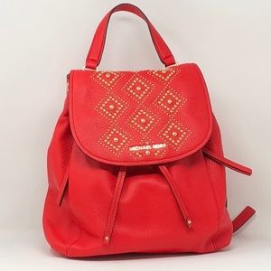 Red Michael Kors Large backpack satchel purse